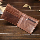 Men's Retro Leather Wallet Slim Cash Card Coin Purse