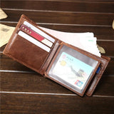 Men's Retro Leather Wallet Slim Cash Card Coin Purse