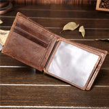 Men's Retro Leather Wallet Slim Cash Card Coin Purse