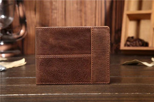 Men's Retro Leather Wallet Slim Cash Card Coin Purse