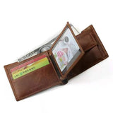 Men Wallet PU Leather Clutch Short Money Clip Male Purse