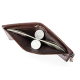 Men's Leather Short Two-fold Zipper Wallet