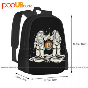 Bitcoin Hodl Cryptocurrency Backpack Large Capacity Gym Art Print Storage Bag