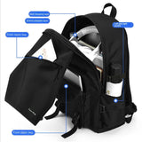 Solid Large Capacity Laptop Student Schoolbag Outdoor Travel Backpack