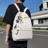 Nylon Waterproof Backpack Men Travel Backbag College Students Shoulder Bag