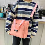 Canvas Student School Bag Multi-pocket Laptop Backpack