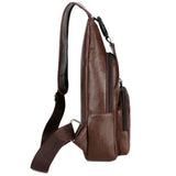 Men Leather USB Charging Casual Sports Backpack