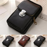 Men's Retro Casual Double-deck Waist Pack Geometric Belt Bag