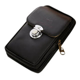 Men's Retro Casual Double-deck Waist Pack Geometric Belt Bag