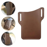 Men Leather Vertical Pockets Outdoor Phone Bag