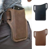 Men Leather Vertical Pockets Outdoor Phone Bag
