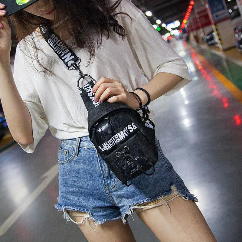 Harajuku Shoulder Messenger Bag Oxford Mobile Phone Chest Bag