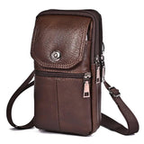 Men Leather Waist Bag Brown Shoulder Bags