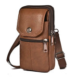 Men Leather Waist Bag Large Capacity Shoulder Bags