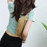 Men's Outdoor Sports Bag Canvas Waist Bag Crossbody Male Banana Bag