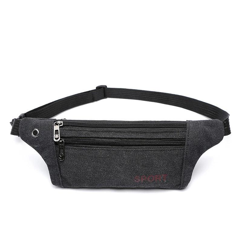 Men's Outdoor Sports Bag Canvas Waist Bag Crossbody Male Banana Bag