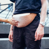 3D Woman Belly Pockets Belt Bag PU Men Beer Belly Waist Bag