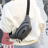 Men Waist Bag Oxford Cloth Waterproof Chest Bag Multi-layer Bag