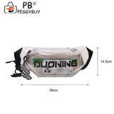 Clear PVC Fanny Pack Unisex Waist Pouch Travel Letter Printed Pendant