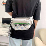 Clear PVC Fanny Pack Unisex Waist Pouch Travel Letter Printed Pendant
