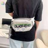 Clear PVC Fanny Pack with Letter Print Pendant
