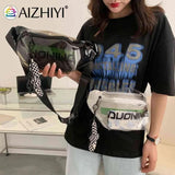 Clear PVC Fanny Pack with Letter Print Pendant