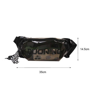 Clear PVC Fanny Pack with Letter Print Pendant