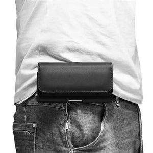 Men's PU Leather Waist Belt Clip Phone Pouch