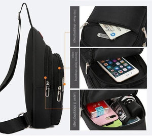 Men's Chest Bag Cross Border Fashionable Zip Male Shoulder Messenger Crossbody B