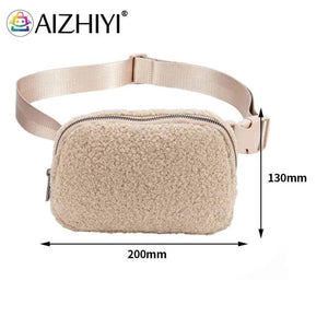 Plush Fanny Pack Bum Bag Zipper Hip Shoulder Bags