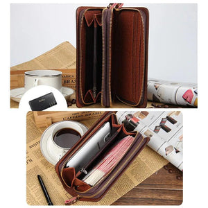 Men's Long Zipper Wallet Clutch Bag Large Capacity Mobile Phone Pouch