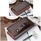 Men's Long Zipper Wallet Clutch Bag Large Capacity Mobile Phone Pouch