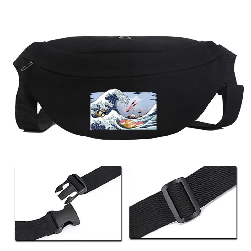 Anime Wave Pattern Unisex Shoulder Bag Multifunctional Outdoor Chest Bag
