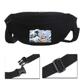 Anime Wave Pattern Unisex Shoulder Bag Multifunctional Outdoor Chest Bag