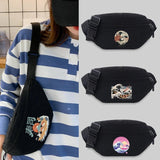 Wave Pattern Waist Bag Unisex Bum bags Lightweight Leisure Sports Chest Bag