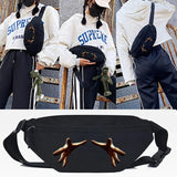 2D Space Print Waist Bag Unisex Chest Pack Large Capacity Cross Shoulder Bag