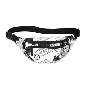 Nylon Crossbody Shoulder Bag Gothic Chest Pack Wild Girl Zipper Pockets