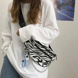 Nylon Crossbody Shoulder Bag Gothic Chest Pack Wild Girl Zipper Pockets