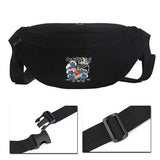 Japanese Anime Print Unisex Shoulder Bag Fitness Waist Chest Messenger Bag
