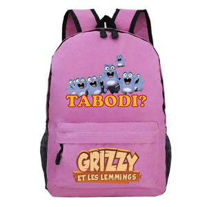 Grizzy And Les Lemmings School Backpack Boy Girl School Bags Kid Cartoon Bookbag