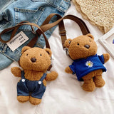 Plush Mini Doll Messenger Backpack Soft Toy Baby Girl Bag