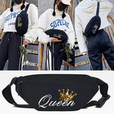 Unisex Queen Print Waist Bag Crossbody Phone Travel Pouch