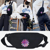 Chrysanthemum Print Waist Bag Outdoor Travel Pouch Unisex Shoulder Chest Bag