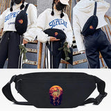 Red Astronaut Print Waist Bag Purse Large Phone Belt Bag Pouch