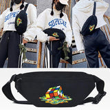 Colorful Circles Print Waist Bag Canvas Large Phone Belt Bag
