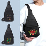 Monster Pattern Chest Bag USB Charging Anti Theft Sports