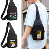 Phrase Pattern Man Waist Bag Fanny Pack Chest Pack Outdoor Sports Crossbody Bag