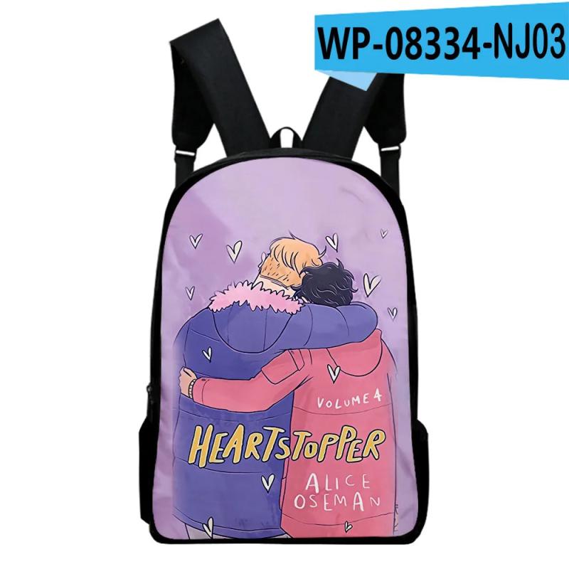 WAWNI Heartstopper Rucksack Laptop Bag Harajuku Daypack Hip Hop Schoolbag