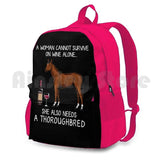 Thoroughbred And Wine Funny Horse Outdoor Hiking Backpack