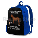 Thoroughbred And Wine Funny Horse Outdoor Hiking Backpack
